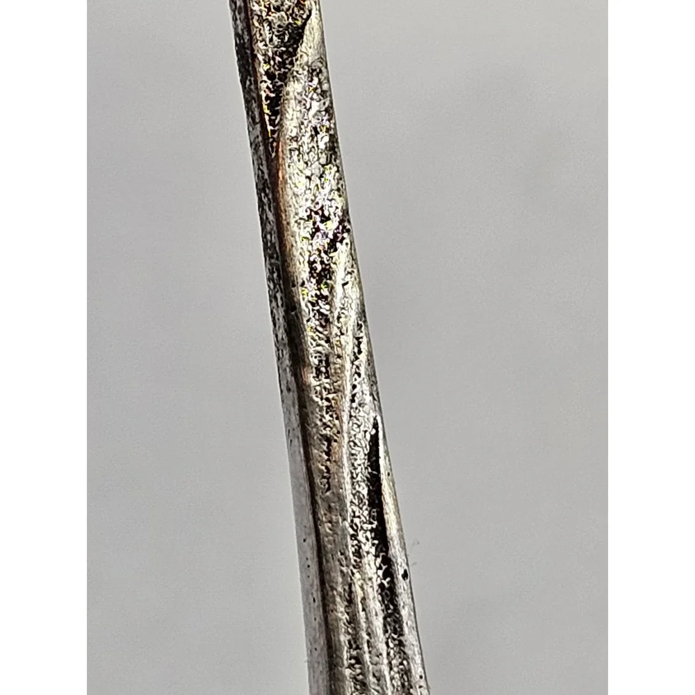 Rare Dutch Antique 1929 Pansy Sterling‎ Silver Cream Spoon with Hook Floral